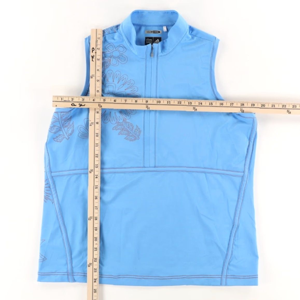 Adidas Adidas 1/2 Zip Golf Stretch Solid Mock Polo Shirt Blue Women's L Size L / US 10 / IT 46 - 3 Thumbnail