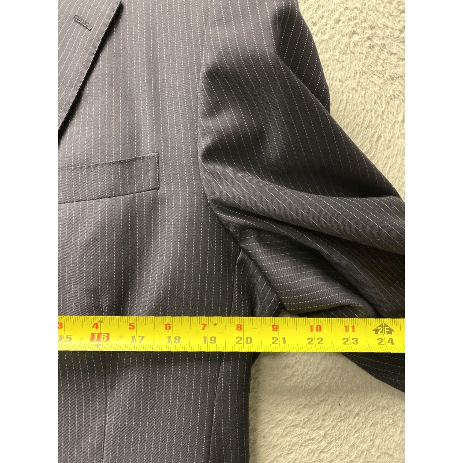 Polo Ralph Lauren Ralph Lauren Blazer Men’s 42R Striped Black Wool 160-4 Size 42R - 3 Thumbnail