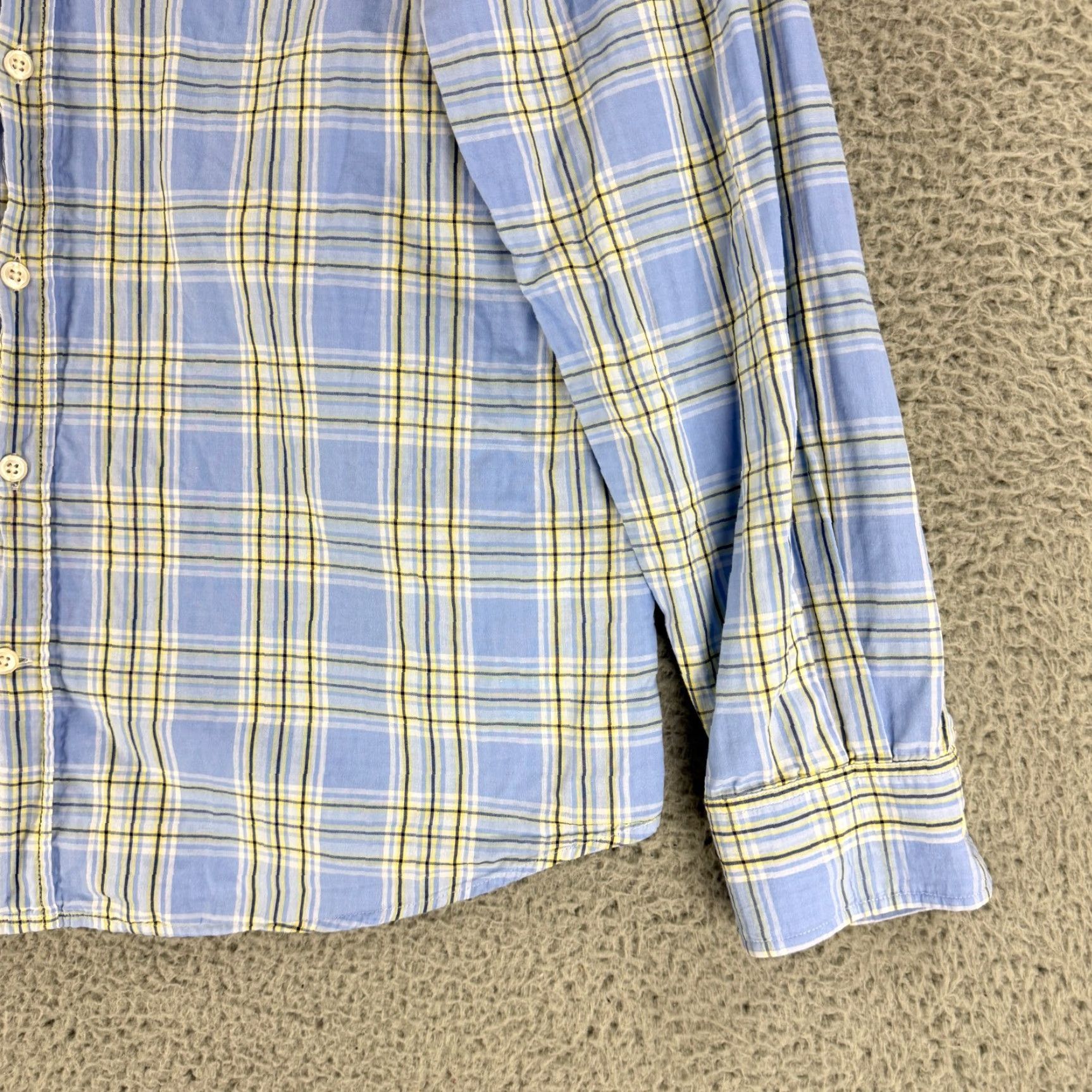 johnnie-O Johnnie-O Button-Down Shirt Mens XL Blue Plaid Long Sleeve 100% Cotton Long Sleeve Button-Up Collared Shirt) Size US XL / EU 56 / 4 - 3 Thumbnail