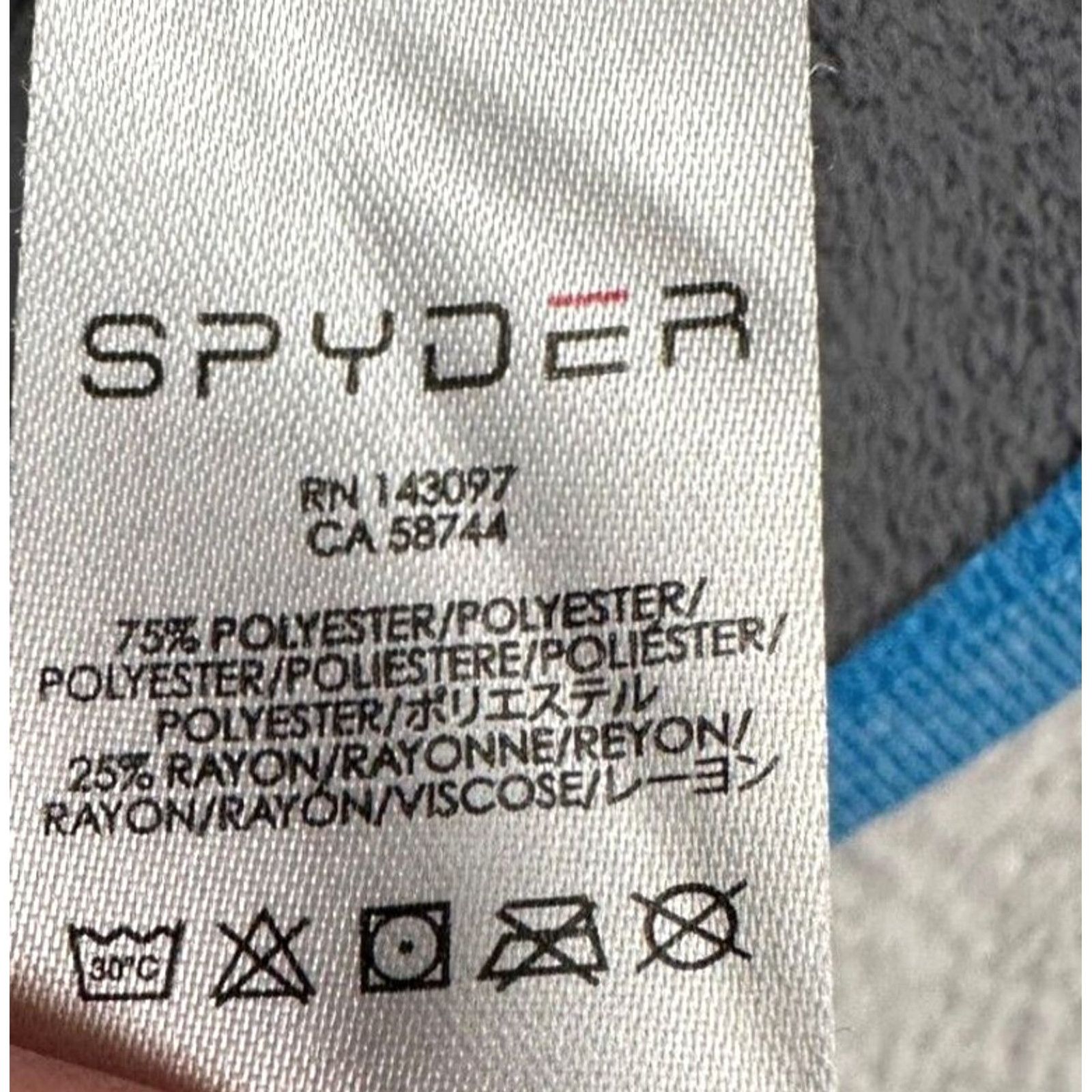 Spyder Spyder Sweatshirt Pullover Adult Large Blue Fleece Lined Mock Neck Raglan 1/4 Zip Logo Embroidered Mens Size US L / EU 52-54 / 3 - 6 Thumbnail