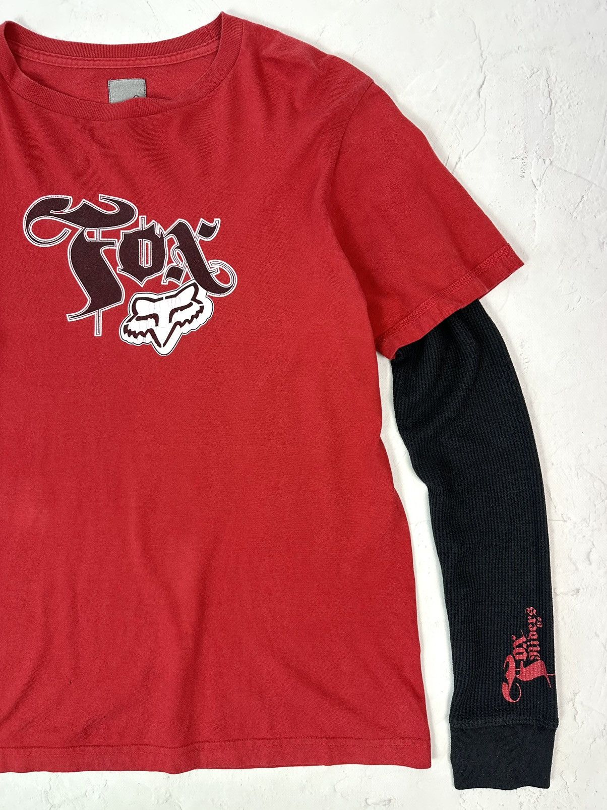 Fox Racing Y2K Vintage Fox Red Printed Long Sleeve Size US M / EU 48-50 / 2 - 2 Thumbnail
