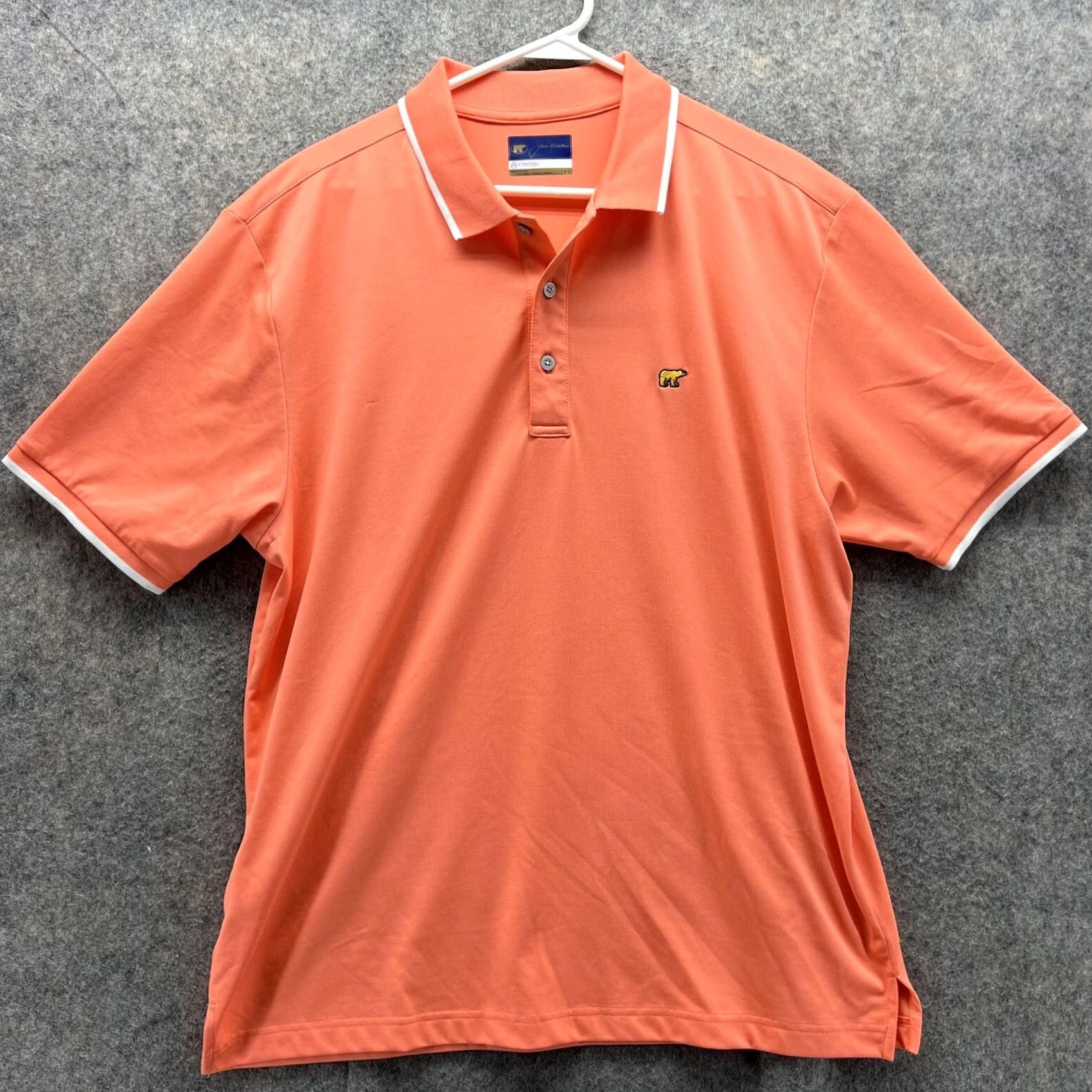 Vintage Jack Nicklaus Polo Shirt Men Large Adult Orange Staydri Casual Polyester Polo Shirt Casual Preppy 90s Style Mens Size US L / EU 52-54 / 3 - 2 Thumbnail