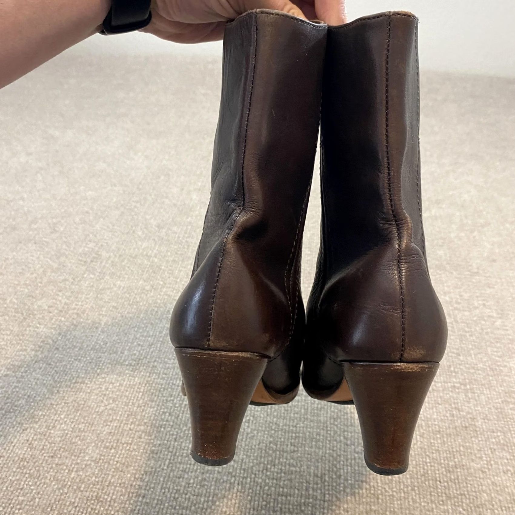 Frye Frye Boots Womens 8 Brown Leather Mid Calf Pull On Cone Heel Western 77083 Size US 8 / IT 38 - 7 Thumbnail