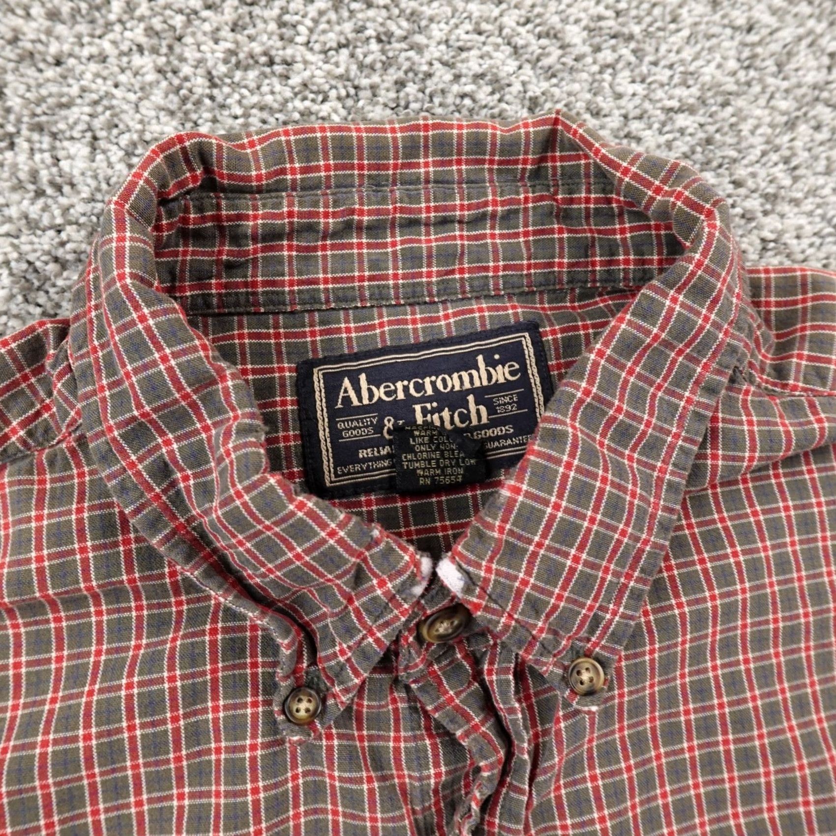 Abercrombie & Fitch VINTAGE Abercrombie & Fitch Shirt Mens XL Red Long Sleeve Button-Up 90s Y2K 00s Size US XL / EU 56 / 4 - 7 Thumbnail