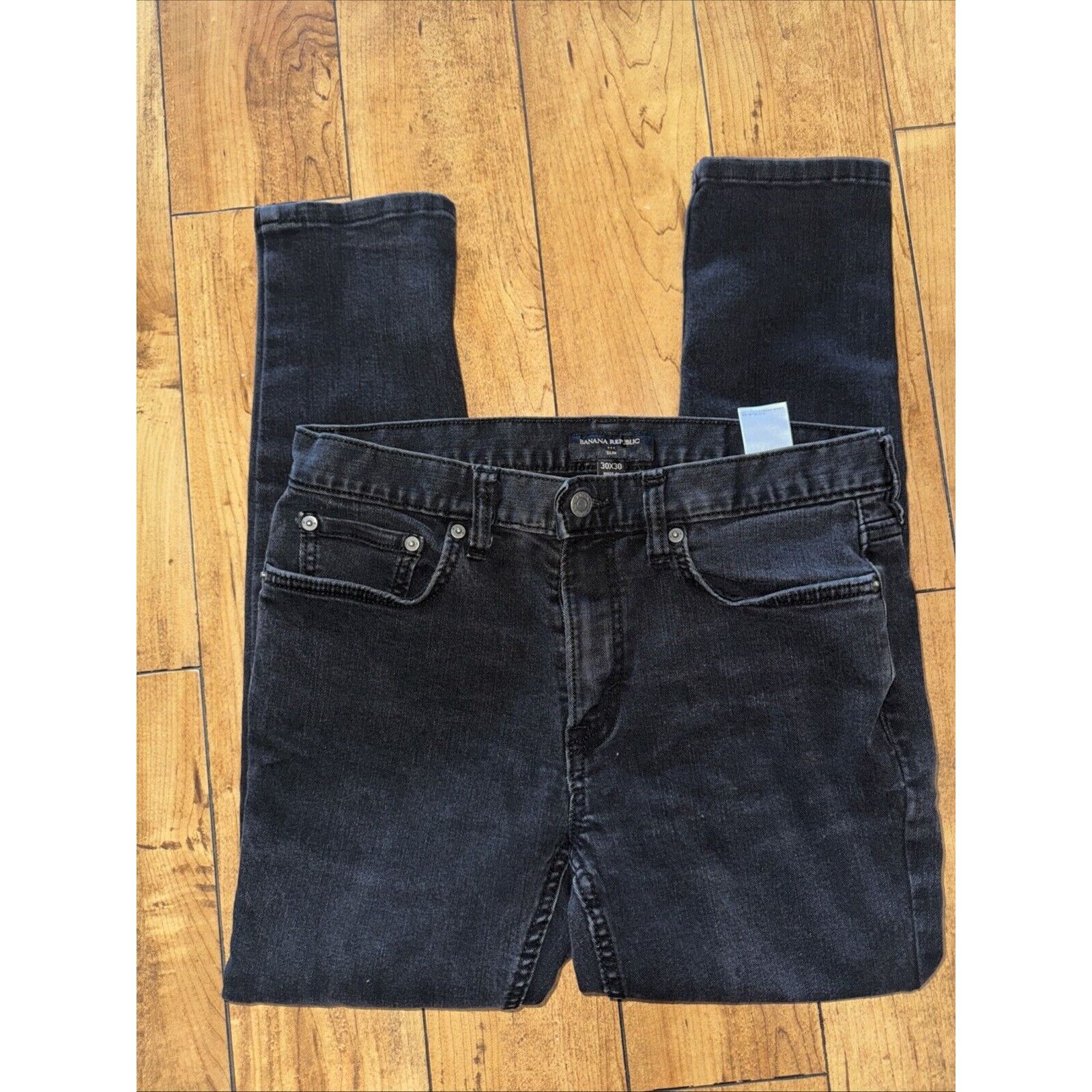 Banana Republic × Vintage Banana Republic Slim Denim Jeans Black 30x27 Measured Size US 30 / EU 46 - 3 Thumbnail