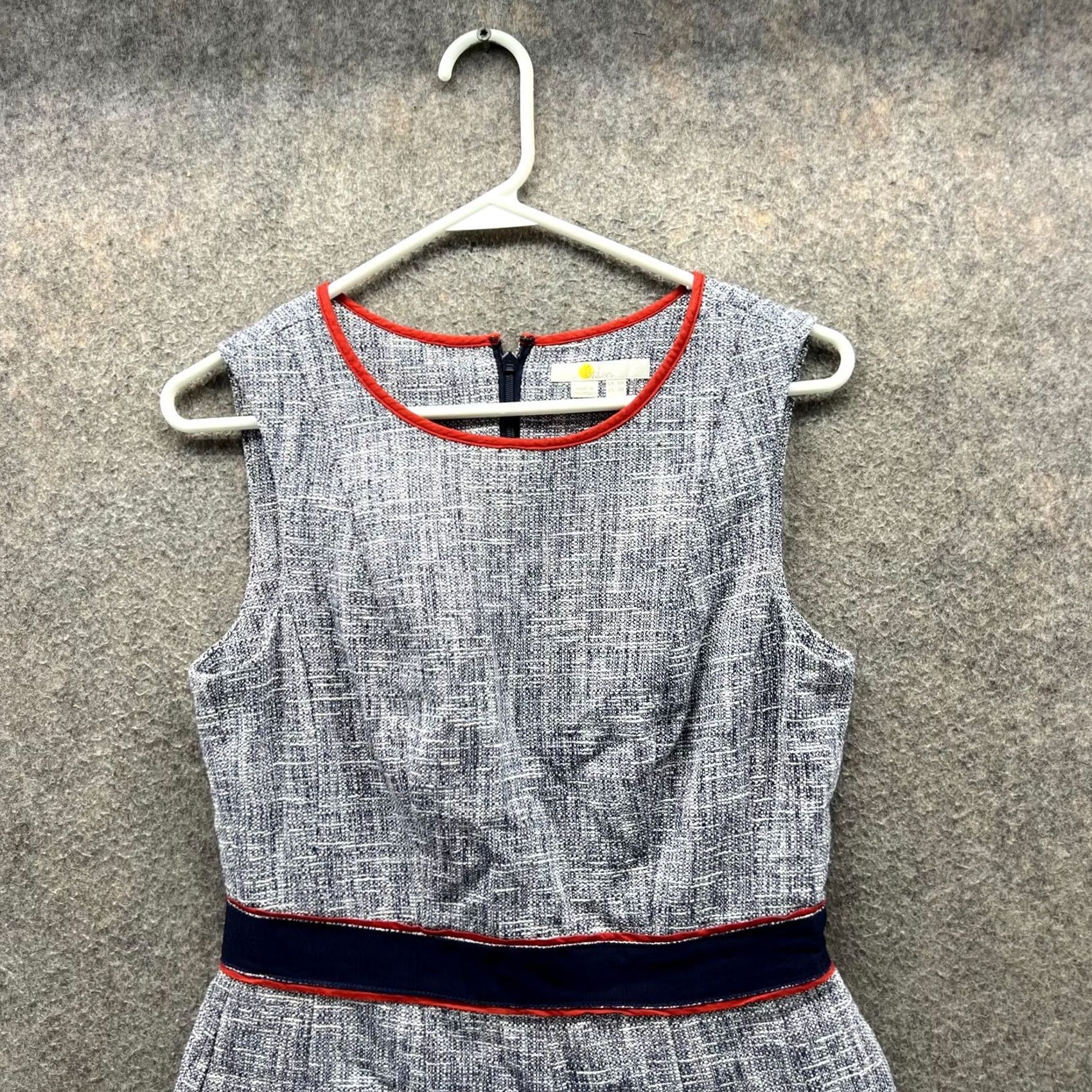 Boden Boden Dress Womens 4R Blue Navy Sleeveless Cotton V-Neck A-Line Knee Length Mock-Pullover Casual Party/Cocktail Travel Mens Womens Girls 4R Size S / US 4 / IT 40 - 6 Thumbnail