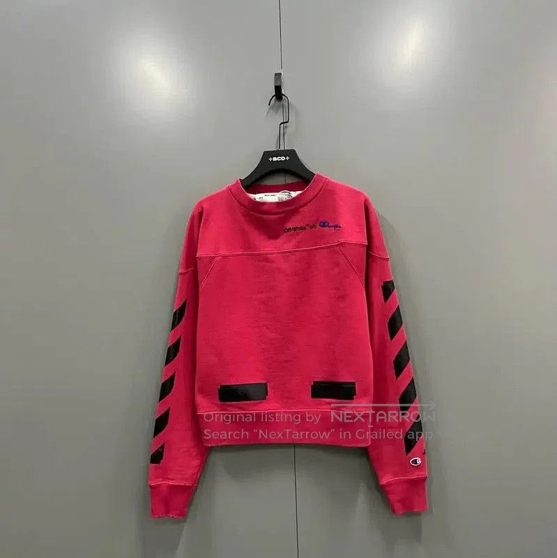 Off-White Off-White Red Long Sleeve Cropped Hoodie . Size S / US 4 / IT 40 - 1 Thumbnail