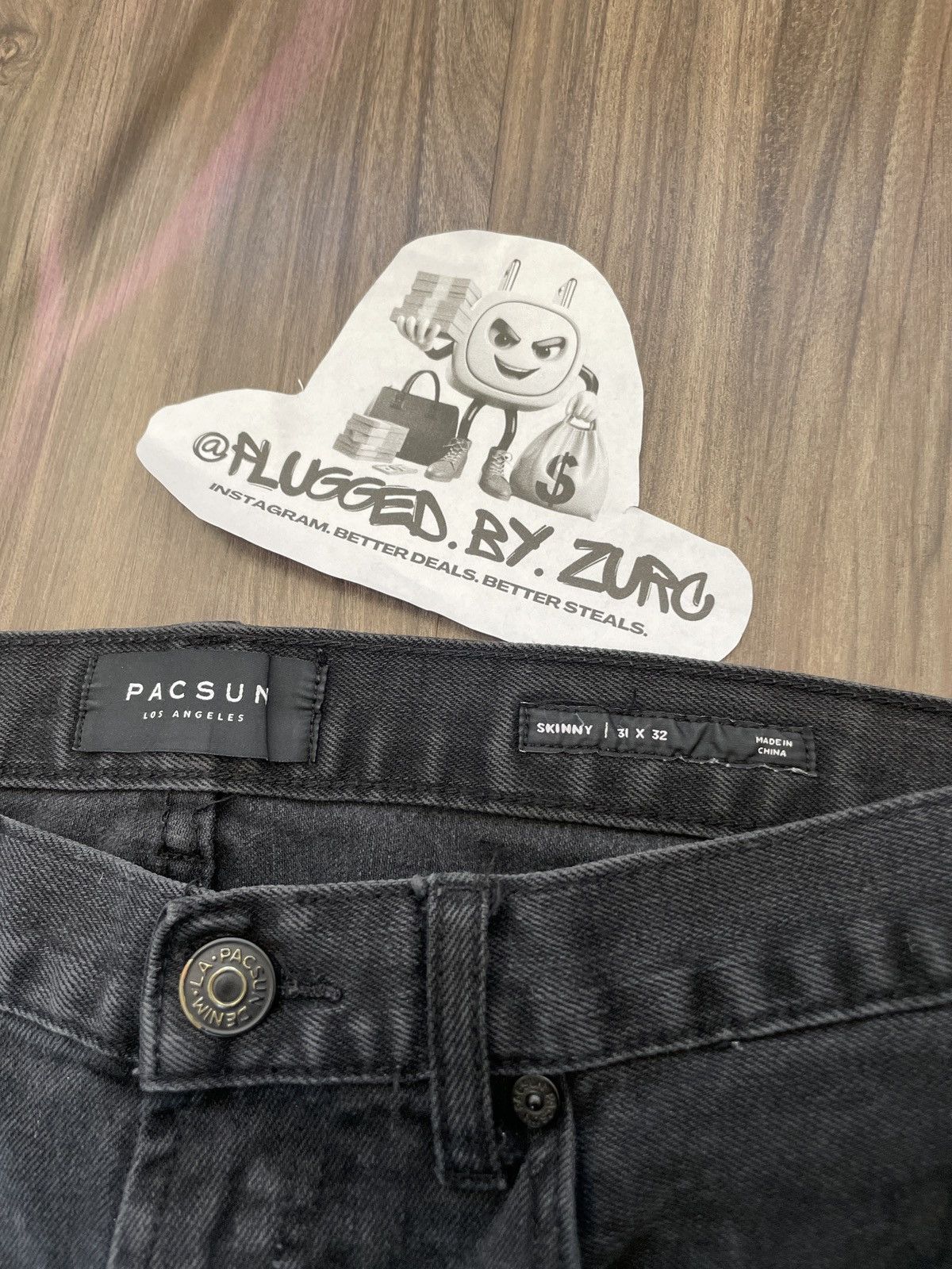 Pacsun Pacsun Skinny Distressed Black Denim Jeans Size US 31 - 2 Thumbnail
