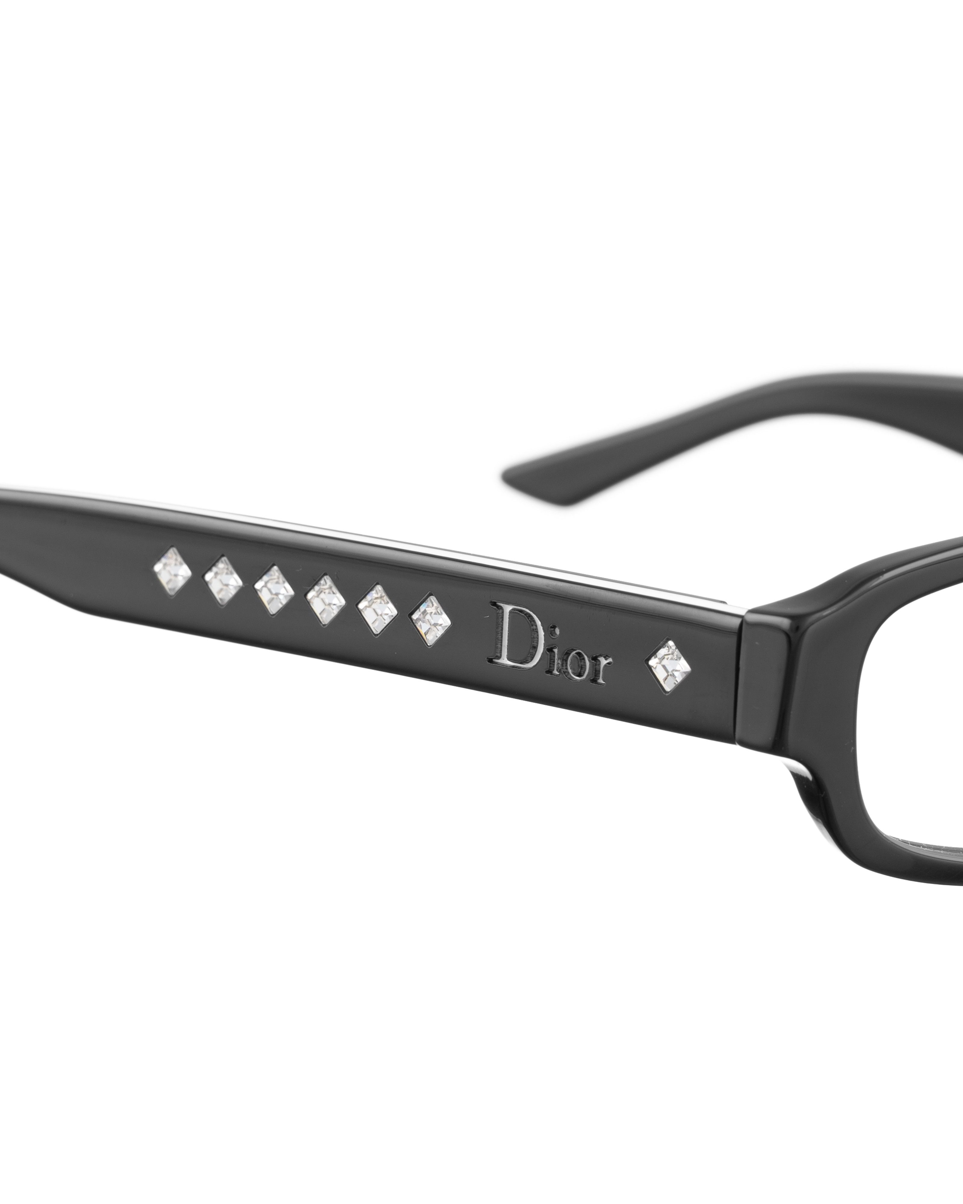 Dior Dior '00s Rectangular Black&White Glasses with Rhinestones Size ONE SIZE - 2 Thumbnail