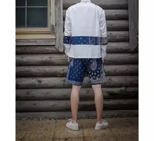Other 2019S/S Simple Blue Japan Blue Bandana Shorts Size US 32 / EU 48 - 3 Thumbnail