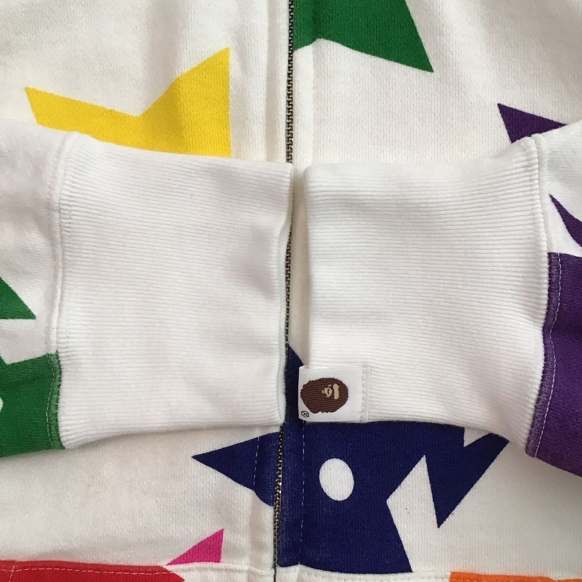 Bape A BATHING APE Star Pattern Full Zip Hoodie White S Size US S / EU 44-46 / 1 - 4 Thumbnail