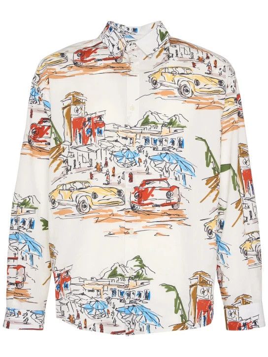 Jacquemus o1lsvrm0425 Simon Printed Cotton Shirt in Print Capri Car Size US XS / EU 42 / 0 - 1 Thumbnail