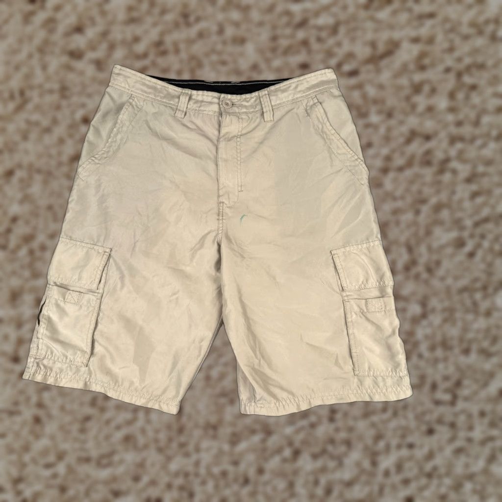 Burnside Burnside Men Cargo Shorts 32 Beige Polyester Blend Casual Beach 32x11 Vintage No Size US 32 / EU 48 - 1 Thumbnail