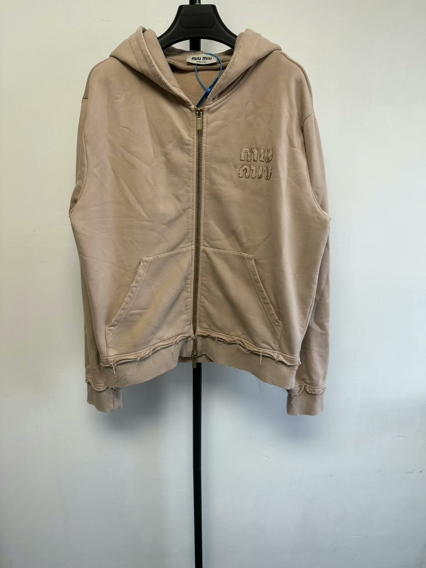 Miu Miu MIU MIU Solid Zip Hooded Long-Sleeve Jacket Size S / US 4 / IT 40 - 1 Thumbnail