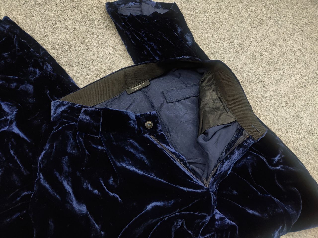 Roberto Collina Roberto Collina Italy Design Velour Wide Leg Dark Blue Pants Size 40" / US 18 - 11 Thumbnail