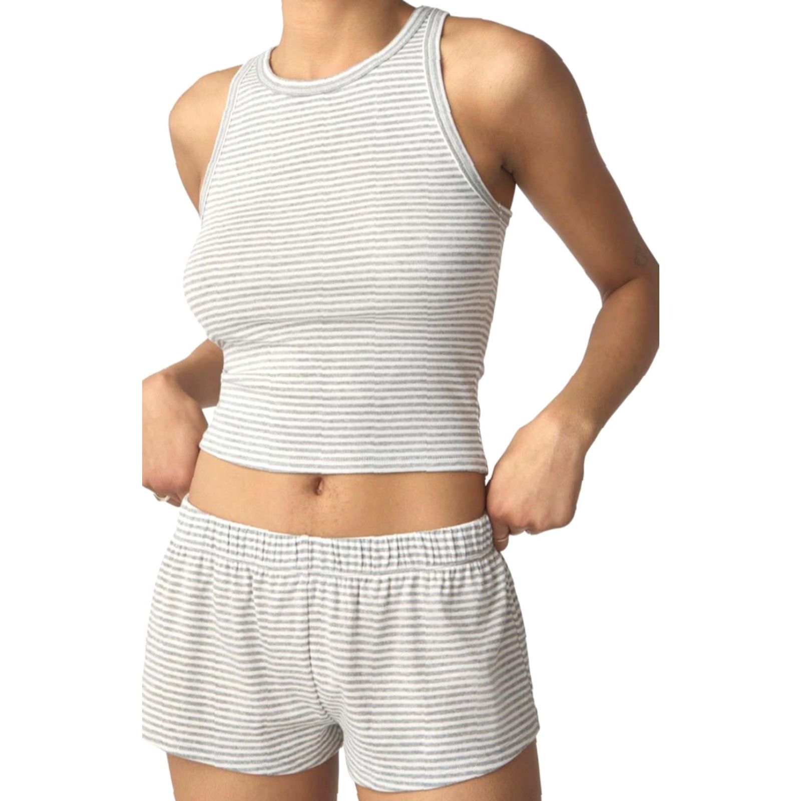Vintage NWT Florence by Mills Women’s Ribbed Racerback Tank Gray L - Tank - Women - Adult Large - Ribbed Racerback - Casual, Travel - Spring, Summer - Nike Size L / US 10 / IT 46 - 3 Thumbnail