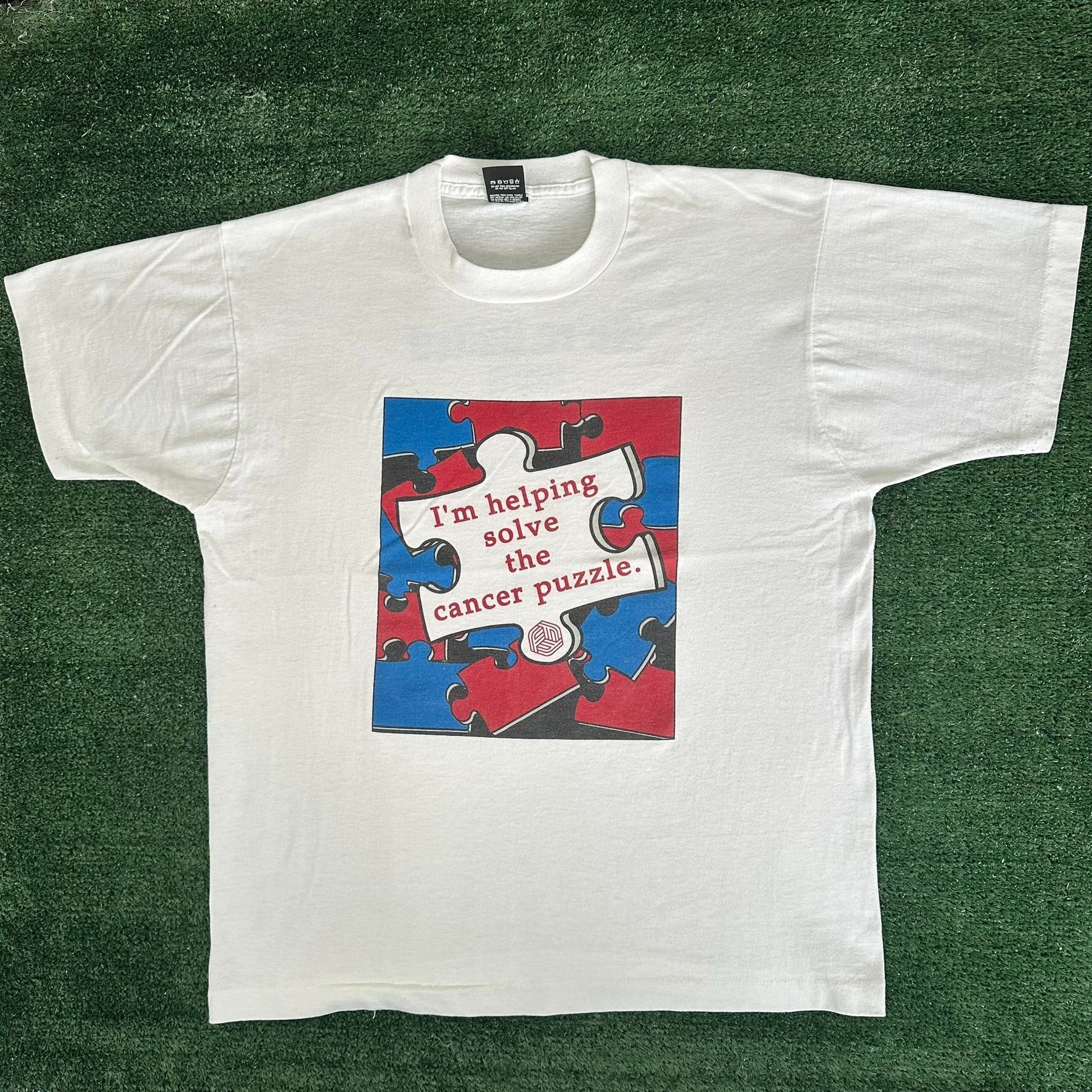 Vintage Vintage 80s Cancer Research T-Shirt Single Stitch Florida Ho Size US L / EU 52-54 / 3 - 1 Thumbnail