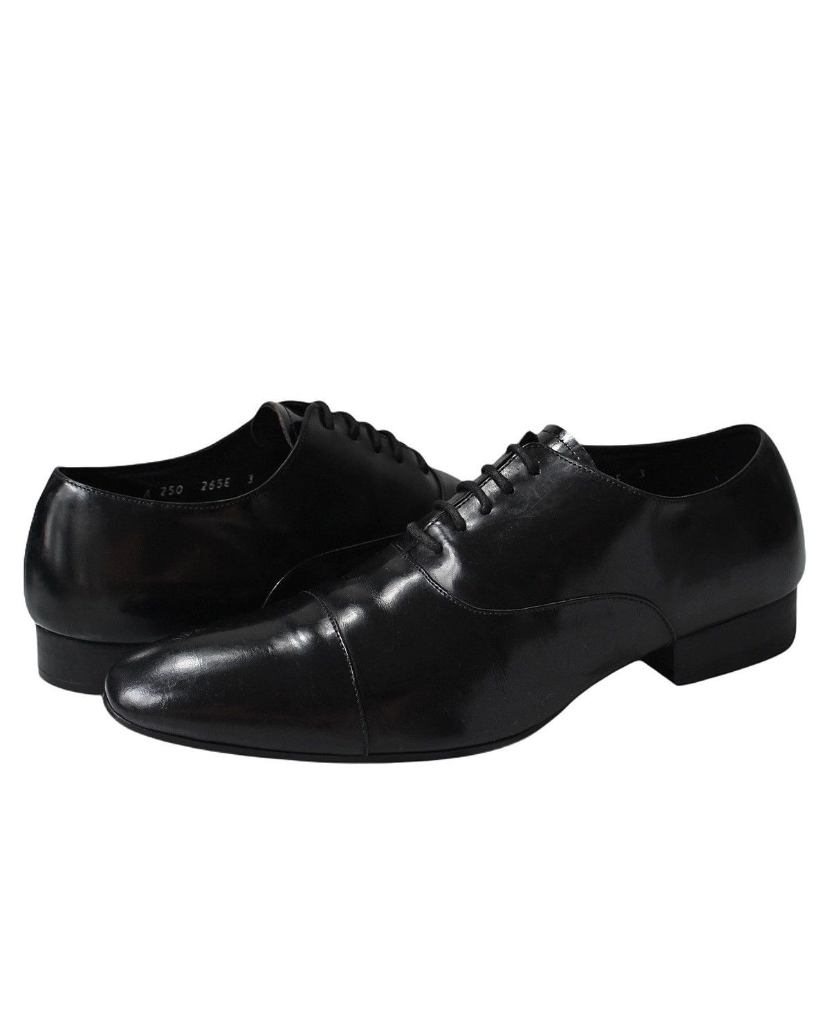 Designer × Japanese Brand CJ HOMME BY 2000 BLACK LEATHER CAPTOE OXFORDS Size US 7 / EU 40 - 3 Thumbnail