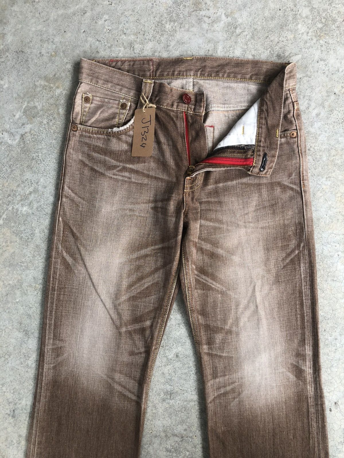 If Six Was Nine Japanese Edwin 503 Flared Jeans Distressed Size US 33 - 3 Thumbnail