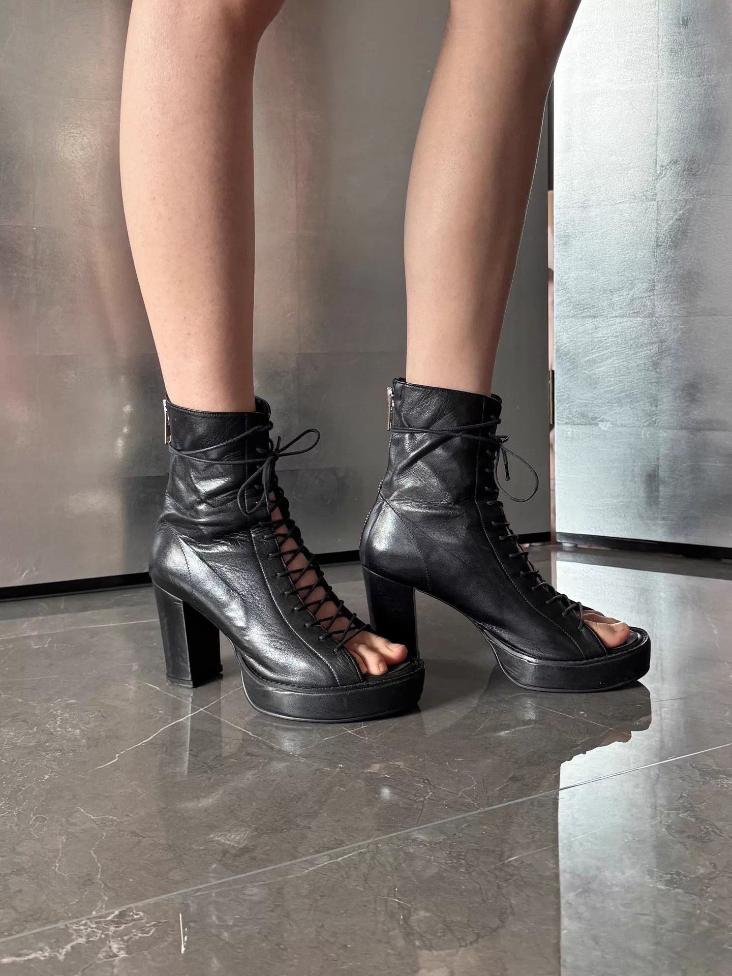 Vintage Japanese Vintage Cutout Strappy Heels 8.5cm 36/37 Size US 5.5 / IT 35.5 - 3 Thumbnail