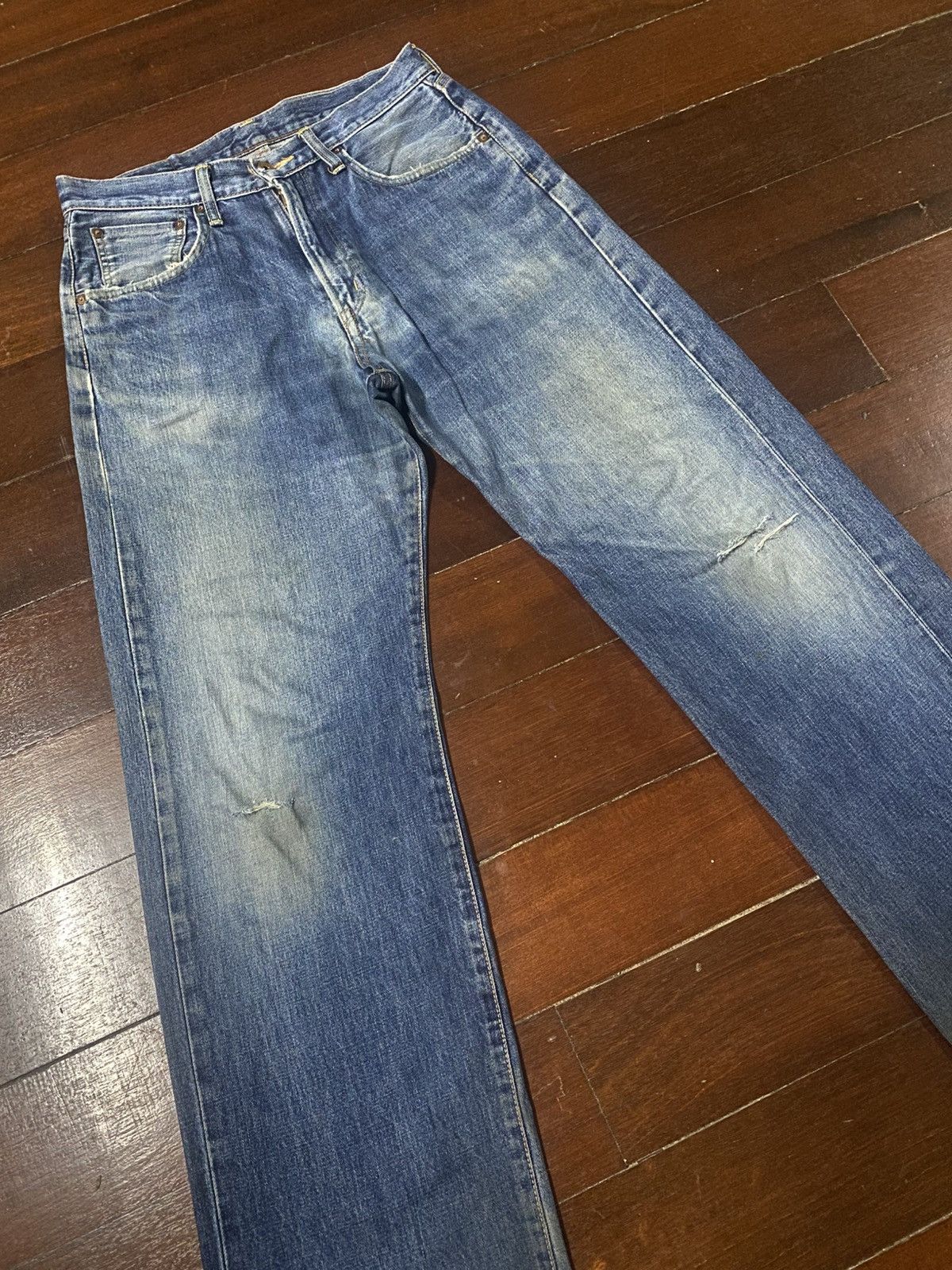 Edwin Vintage Edwin 505 Selvedge Distressed Dirty Denim Jeans Size US 32 / EU 48 - 7 Thumbnail