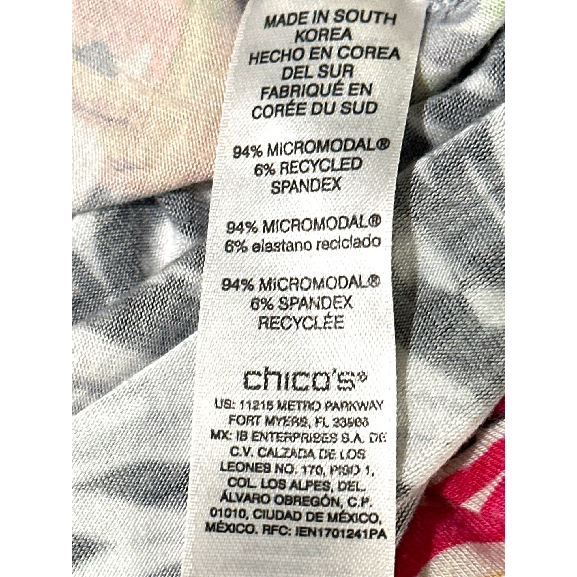 Chicos Chicos Short Sleeve Blouse Vibrant Multi Colored Floral Abst Size S / US 4 / IT 40 - 6 Thumbnail