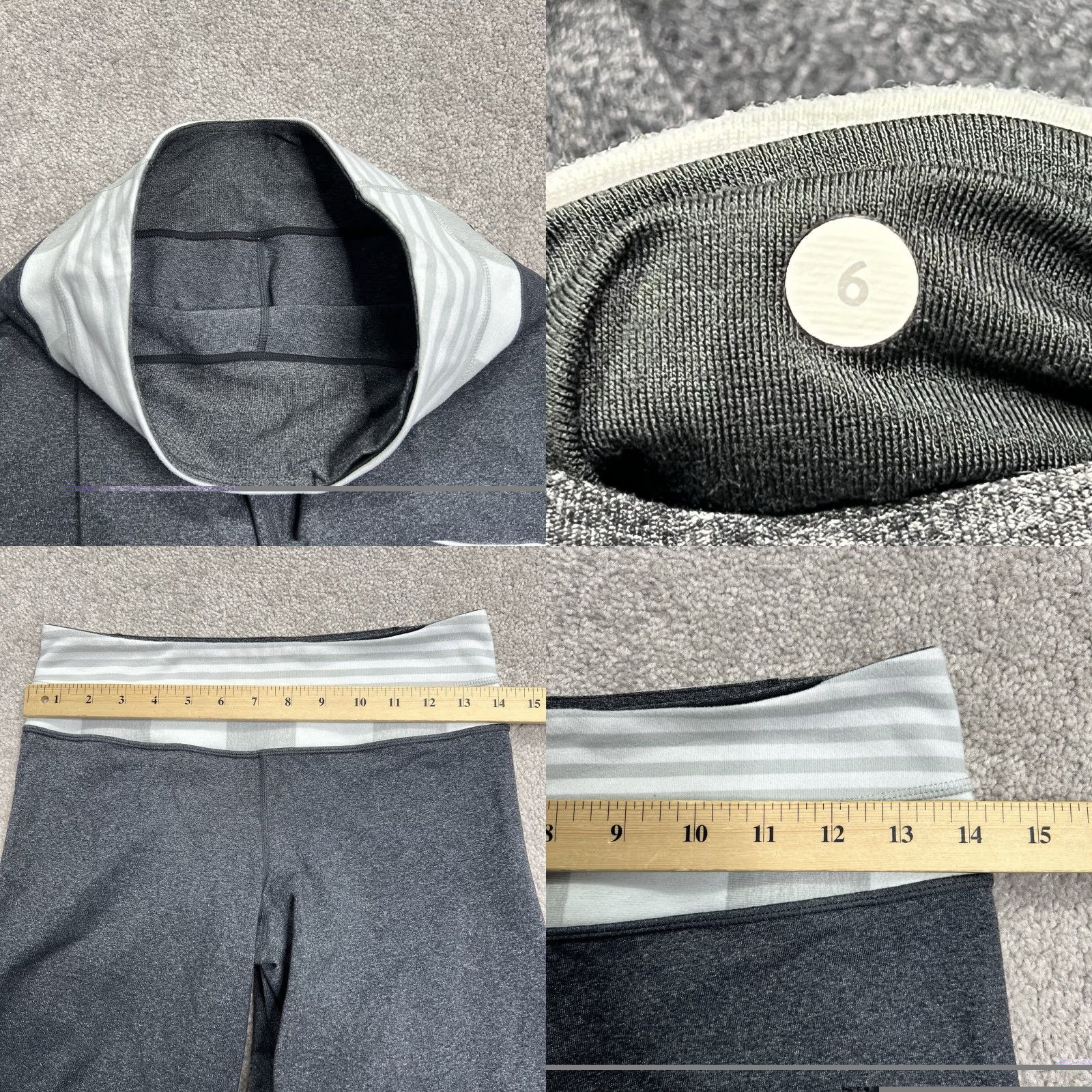 Lululemon Lululemon Leggings Size 6 Athletic Gym Yoga Full Length 31.5” Inseam Flared Gray Stretch Women Size 28" / US 6 / IT 42 - 8 Thumbnail