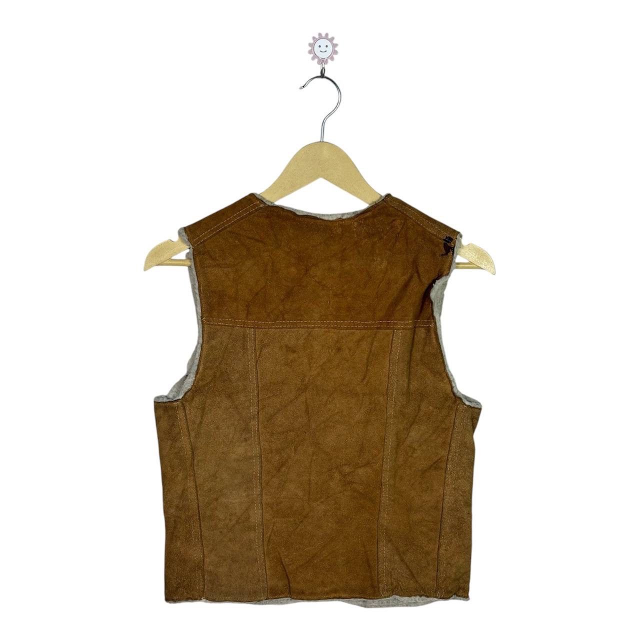 Genuine Leather Vintage 80s Genuine Leather Vest Brown Size US XS / EU 42 / 0 - 2 Thumbnail