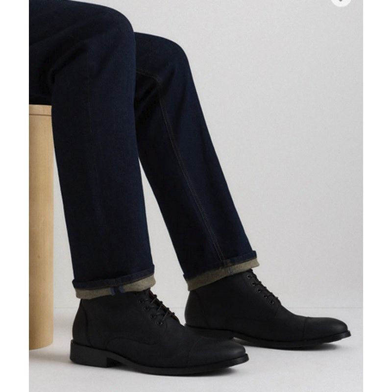 Quince Quince Crafted Leather Cap Toe Lace Up Boot Black Size 9 Size US 9 / EU 42 - 2 Thumbnail