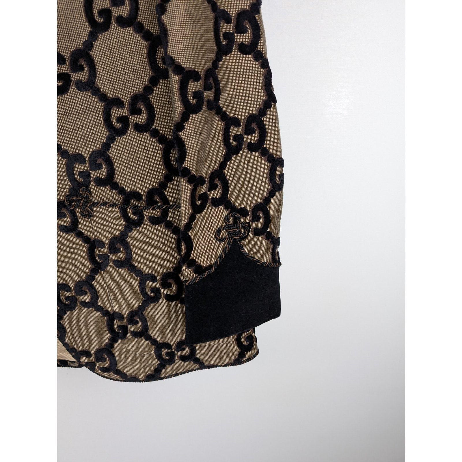 Gucci o1rshd1 GG Logo Blazer Jacket in Beige/Black Size US M / EU 48-50 / 2 - 4 Thumbnail
