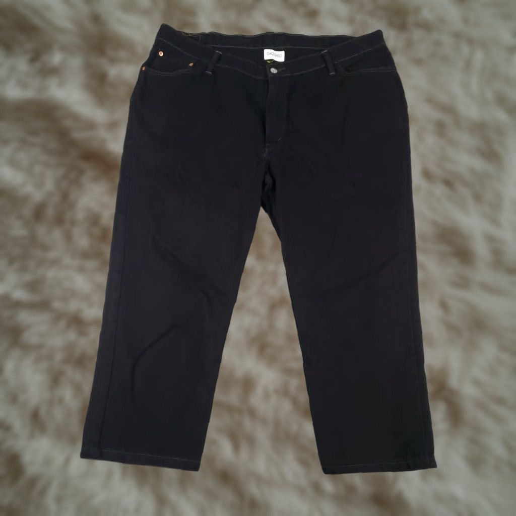 Levi's Levis 550 Jeans Mens 43x25 Black Straight Leg Cotton Denim Pants Mens Size US 43 - 1 Thumbnail