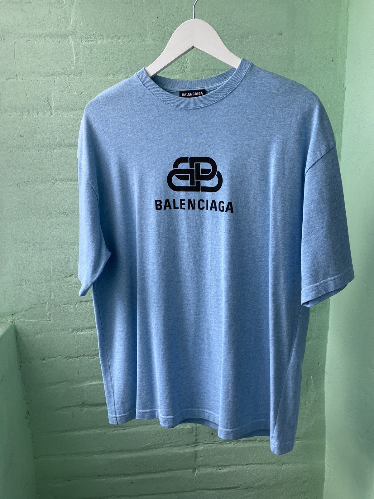 Balenciaga Balenciaga Blue Logo T-Shirt | Grailed