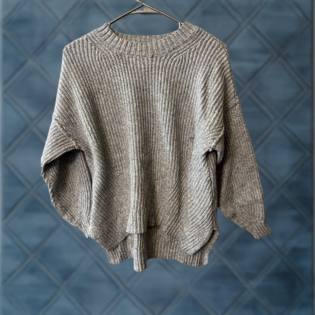 American Eagle Outfitters American Eagle Outfitters Small Gray Long Sleeve Sweatshirt Crew Women Cotton Blend Size S / US 4 / IT 40 - 1 Thumbnail