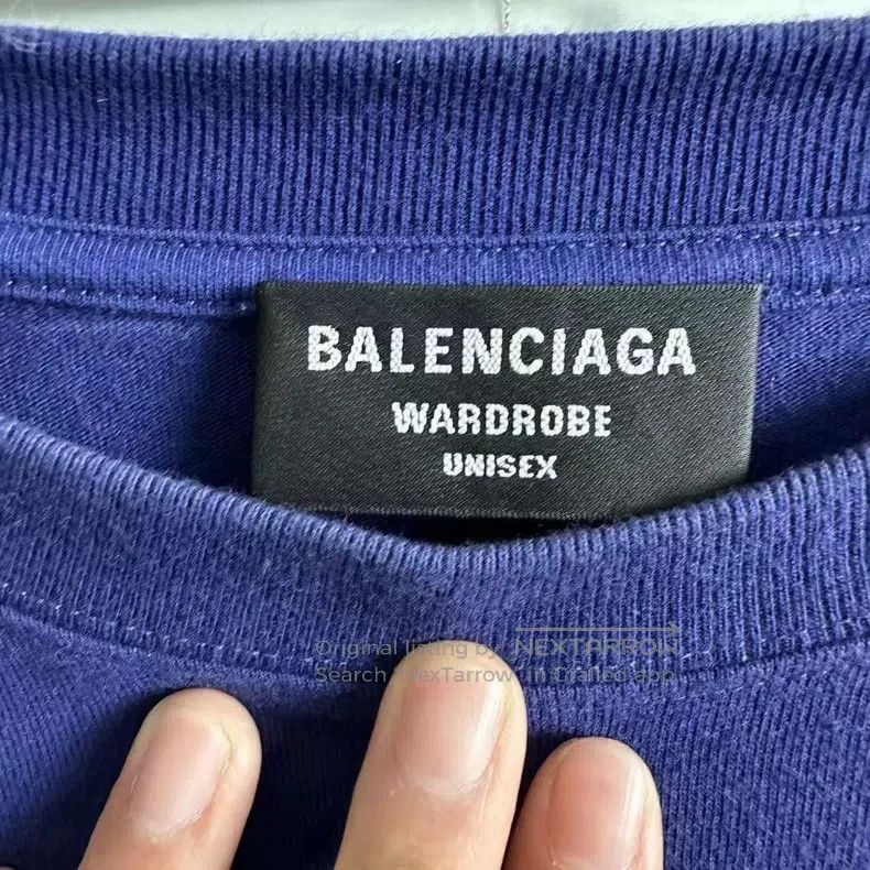 Balenciaga Balenciaga Front and back lettering lavender short sleeve Size US XL / EU 56 / 4 - 3 Thumbnail