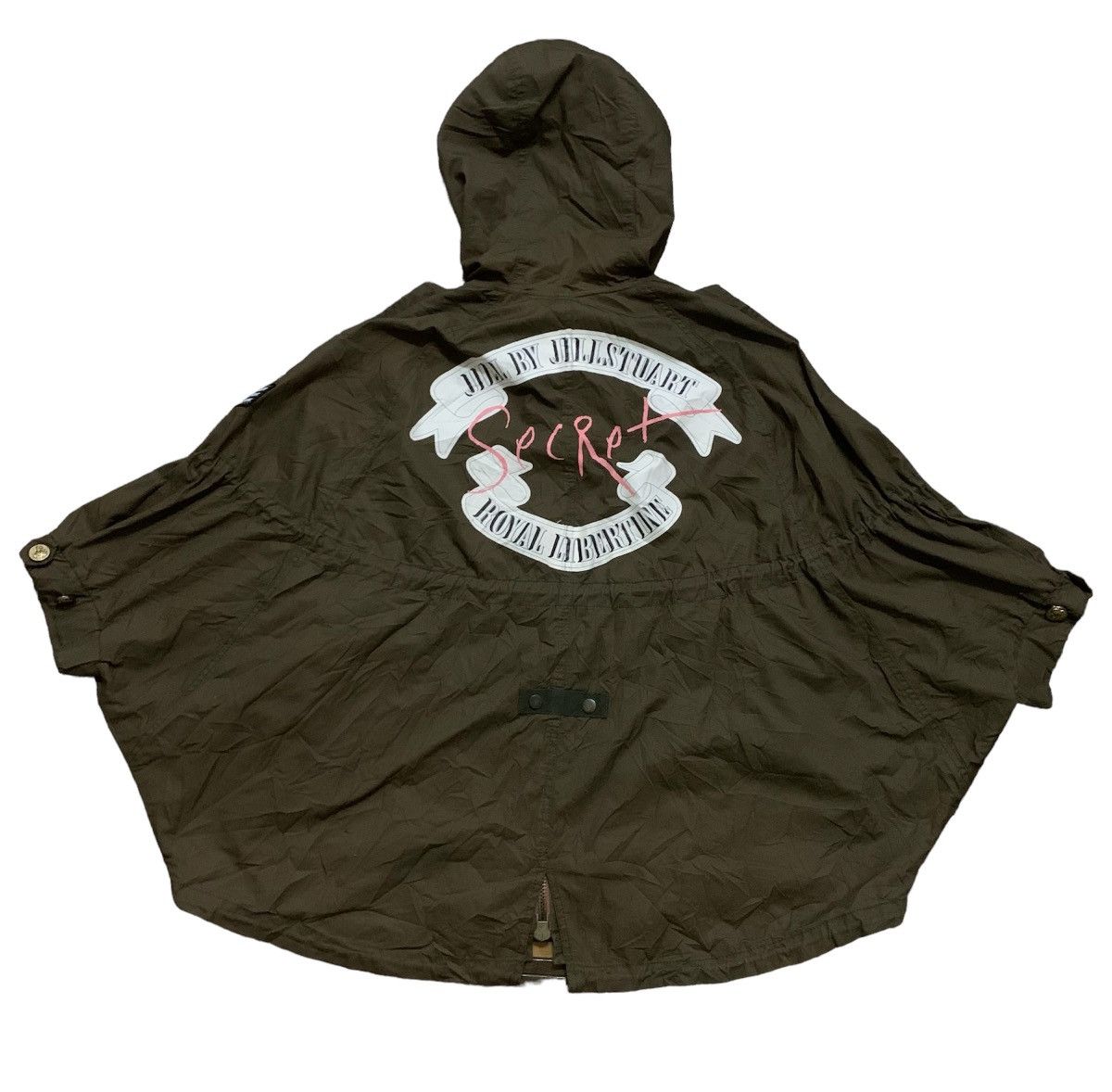 Jil Stuart 💥Vtg Jill Stuart Military Poncho Hoodie Size ONE SIZE - 5 Thumbnail