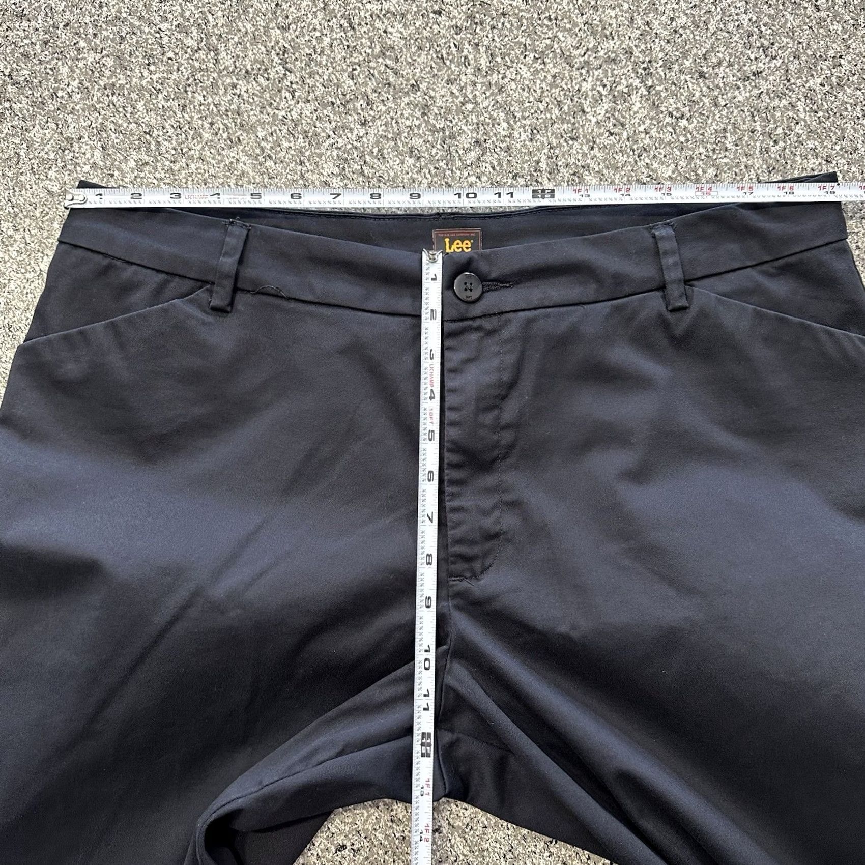 Lee Lee Pants Womens 18 38x32 Black Wrinkle Free Relaxed Fit Straight Chino Khaki Pants Size 26" / US 2 / IT 38 - 7 Thumbnail