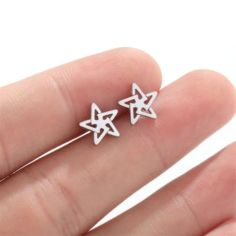 Jewelry Five-pointed Star Stud Earrings Charm Earring Gift Size ONE SIZE - 1 Thumbnail
