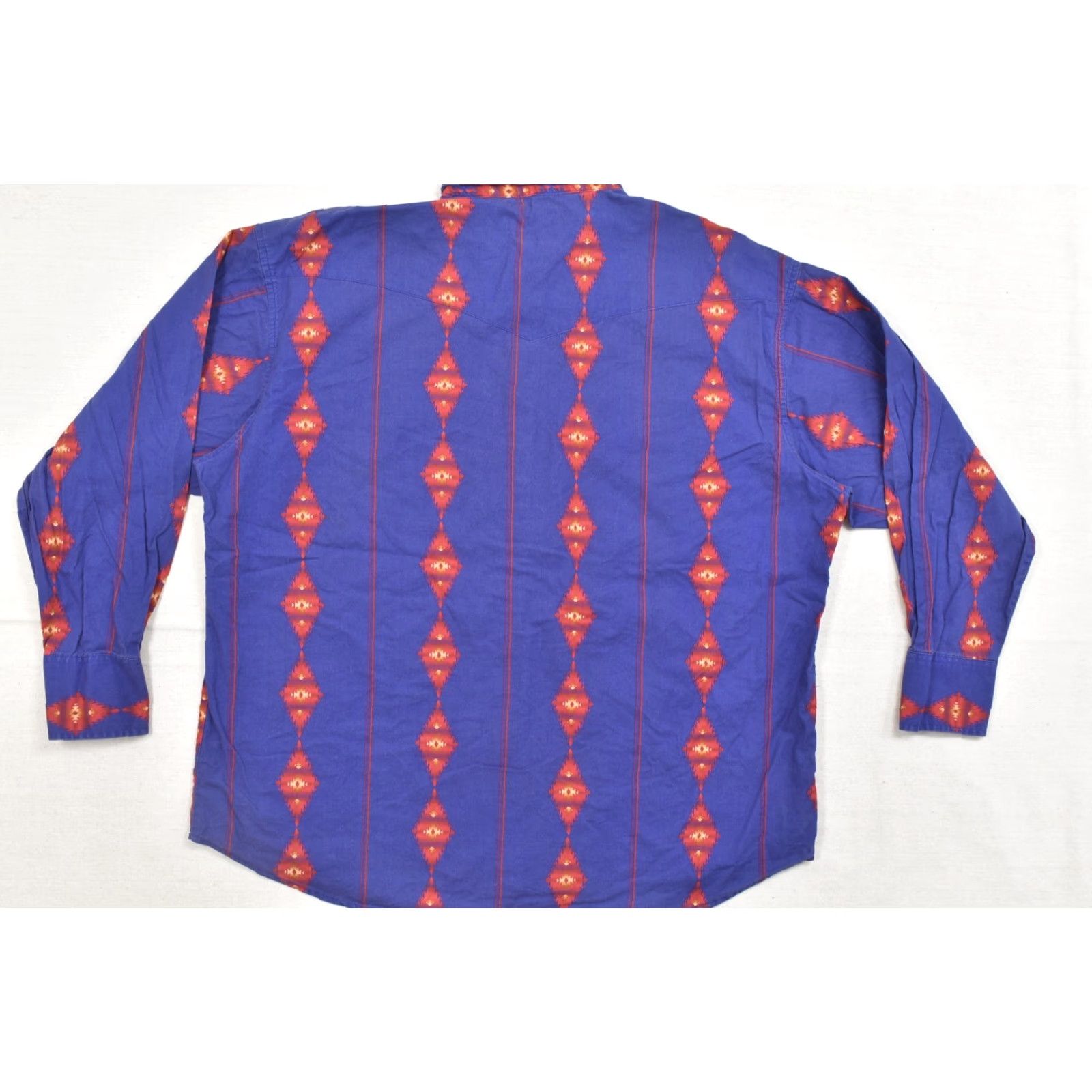 Wrangler VINTAGE Wrangler Western Shirt Men 2XL Blue Aztec Diamond Geometric Snap Cotton VTG Size US XXL / EU 58 / 5 - 2 Thumbnail