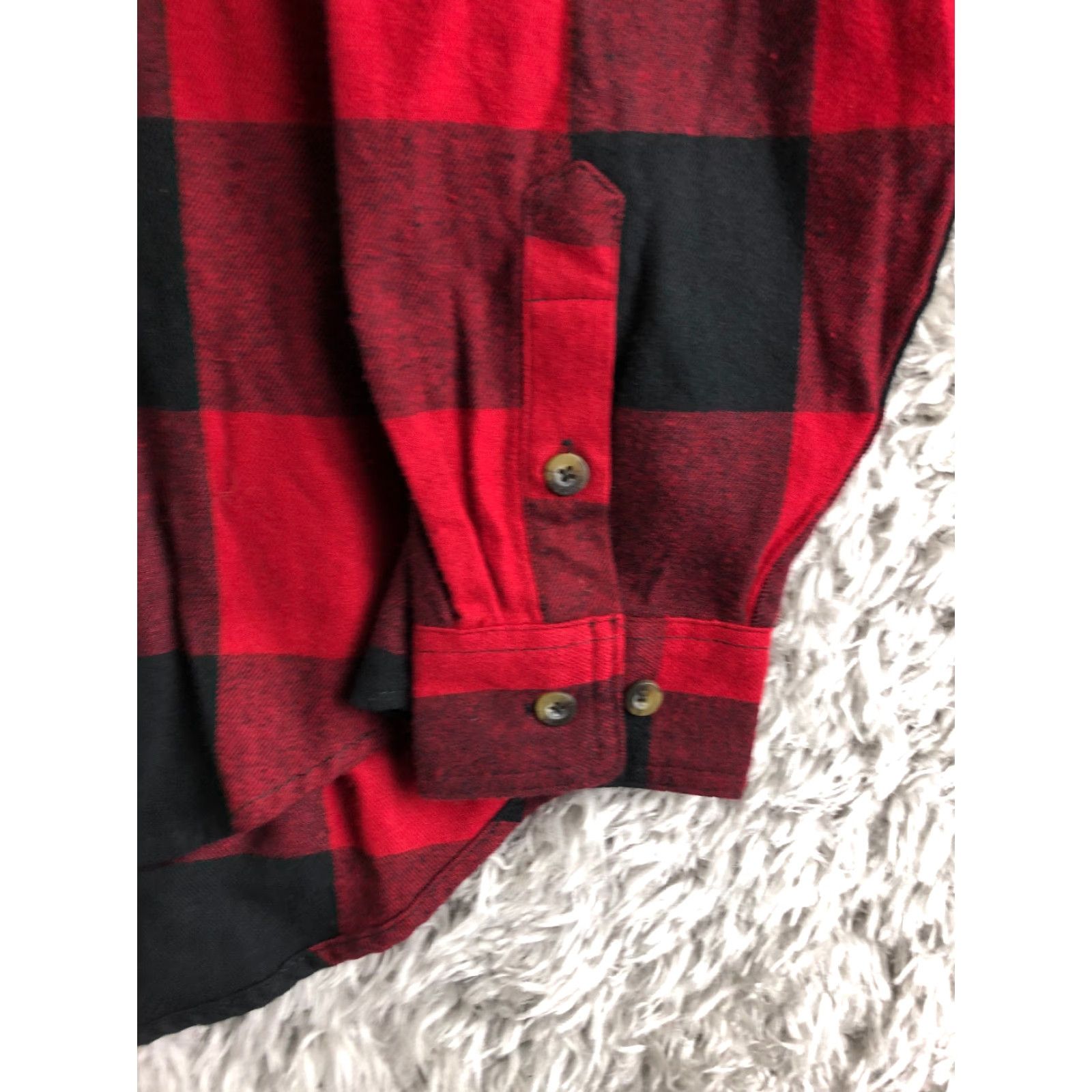 Vintage Rugged Wear Shirt Mens XL Red Flannel Long Sleeve Button-Up Spread Collar Button-Down Casual Check Modern Size US XL / EU 56 / 4 - 3 Thumbnail