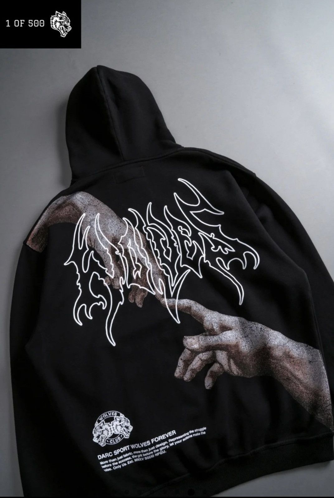 Darc Sport DARC SPORT (1 OF 500) “CREATOR” V2 HOODIE IN BLACK/WHITE Size US XL / EU 56 / 4 - 3 Thumbnail