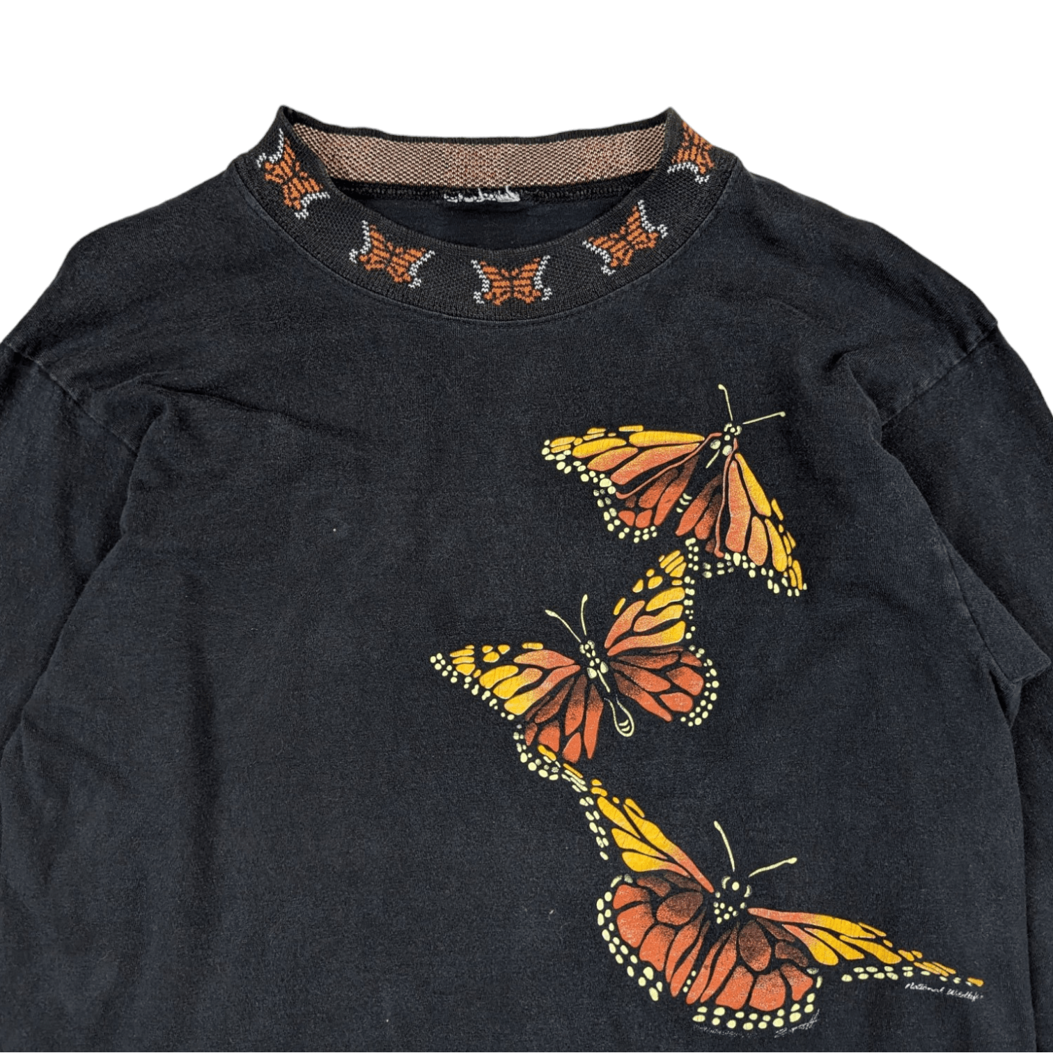 Vintage NATIONAL WILDLIFE Butterfly Animal Tee Long Sleeve T-Shirt Size US S / EU 44-46 / 1 - 4 Thumbnail