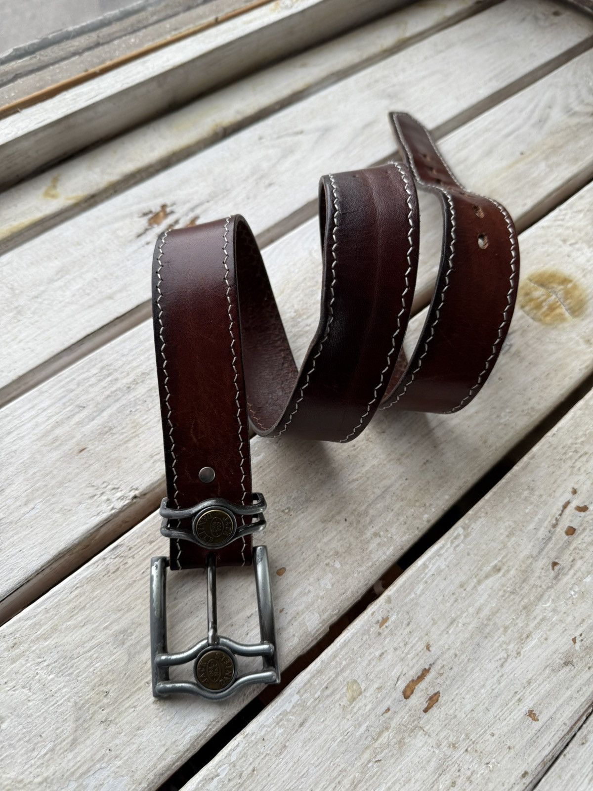 Leather × Vintage Vintage 90s belt USA Cowboy Jack Daniels orginal Size ONE SIZE - 1 Thumbnail