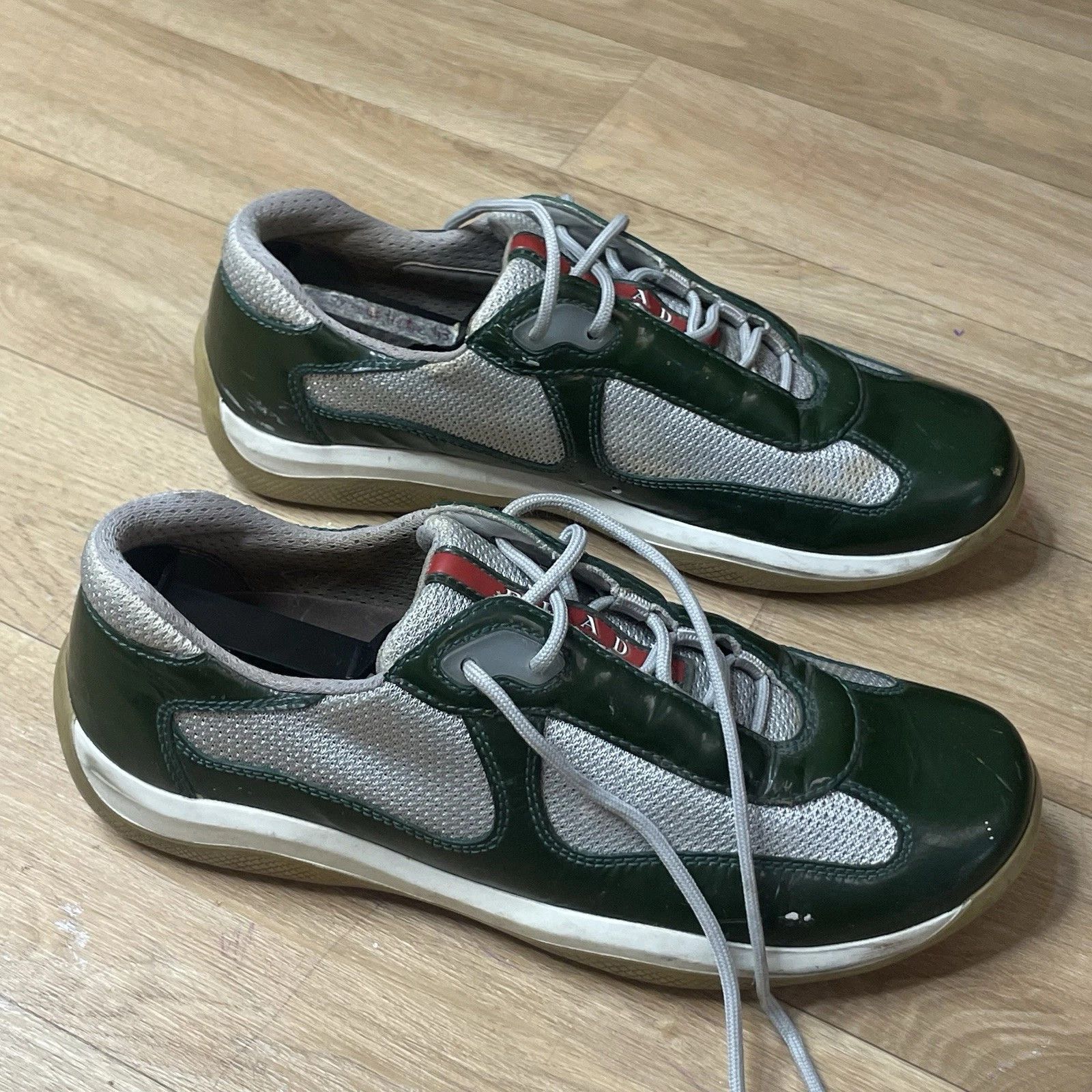 Prada Prada America's Cup Linea Rossa green Patent Leather Mesh Size US 8 / IT 38 - 1 Thumbnail