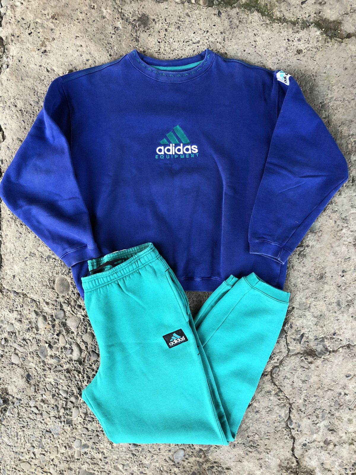 image of Adidas Equipment Sweat Tracksuit Vintage 90's in Blue, Men's (Size 33)