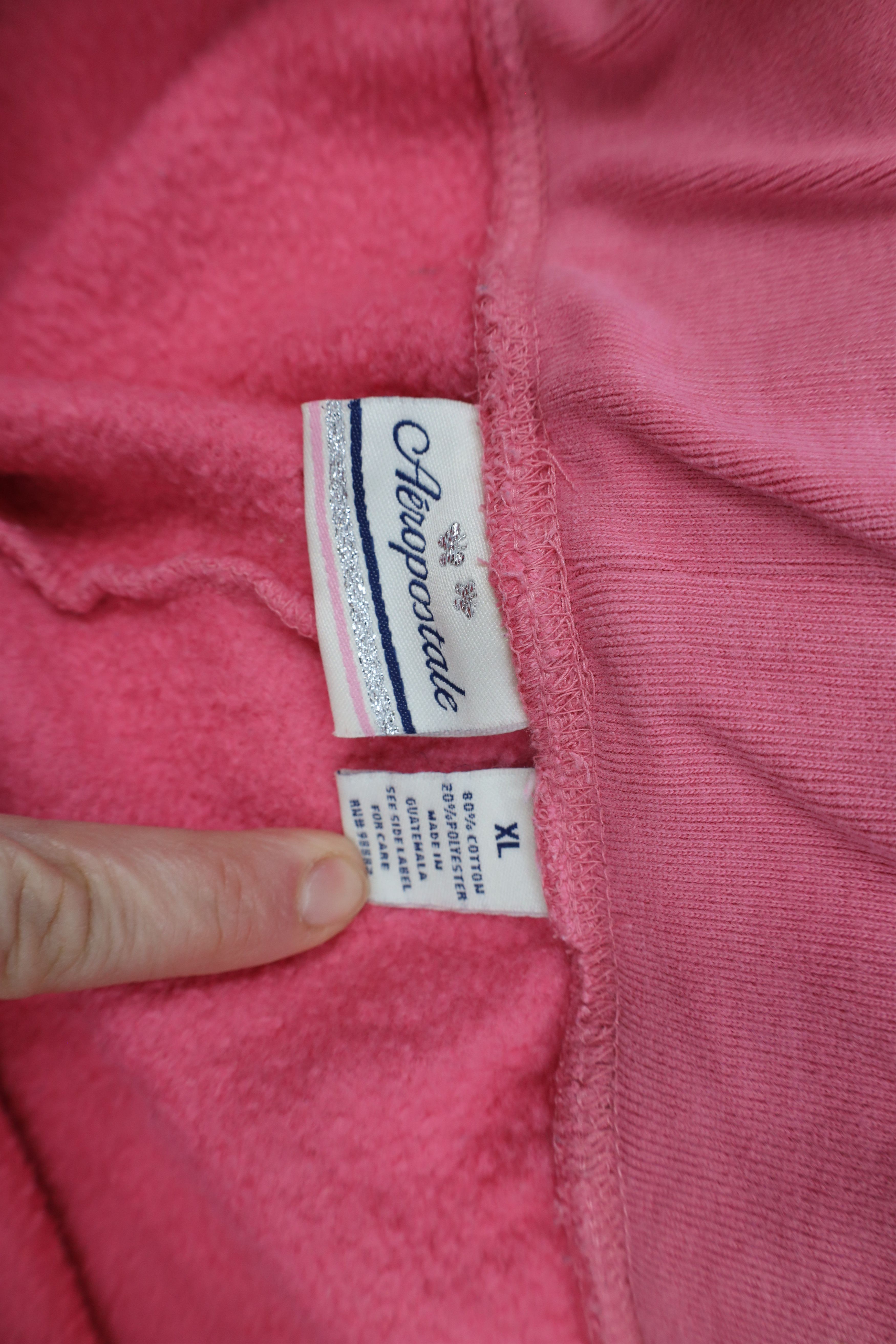 Aeropostale × Vintage Vintage 90s Y2K Aeropostale Wide Leg Sweatpants Pink Size 32" / US 10 / IT 46 - 9 Thumbnail