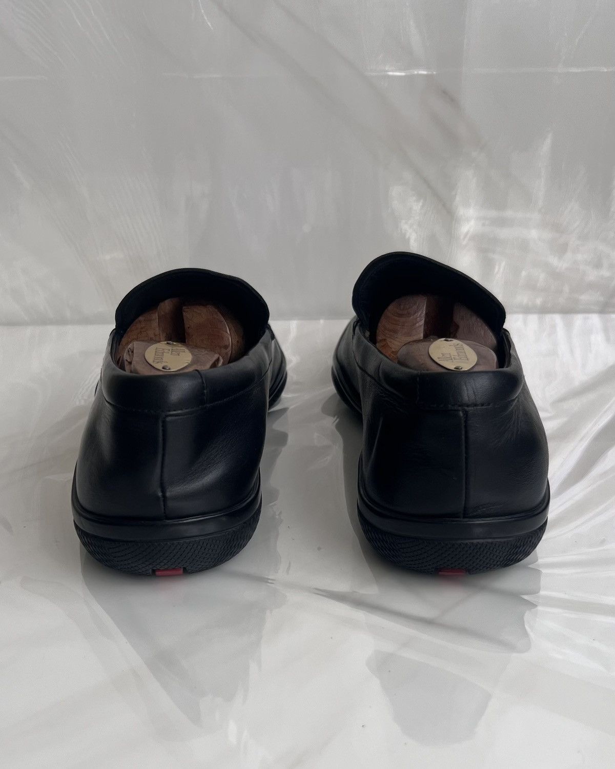 Prada Prada Black Leather vibram slip on loafers Size US 8 / EU 41 - 8 Thumbnail