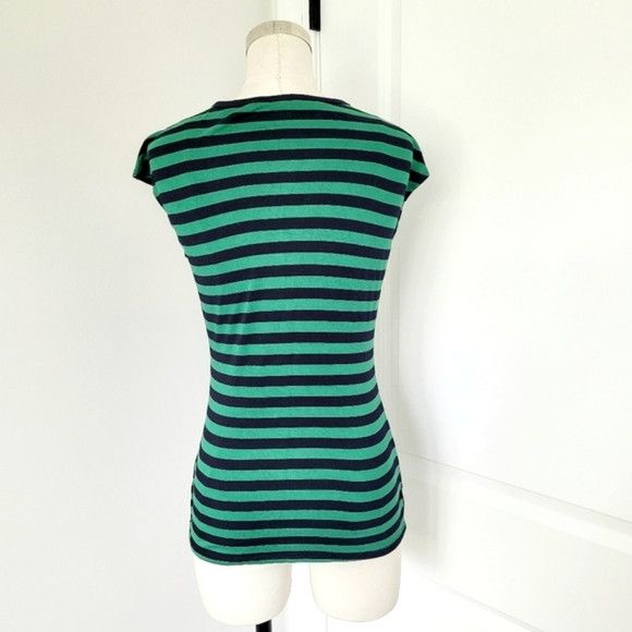 Other B'leev Striped Cutout Twist Neck Cap Sleeve Top Size M / US 6-8 / IT 42-44 - 4 Thumbnail