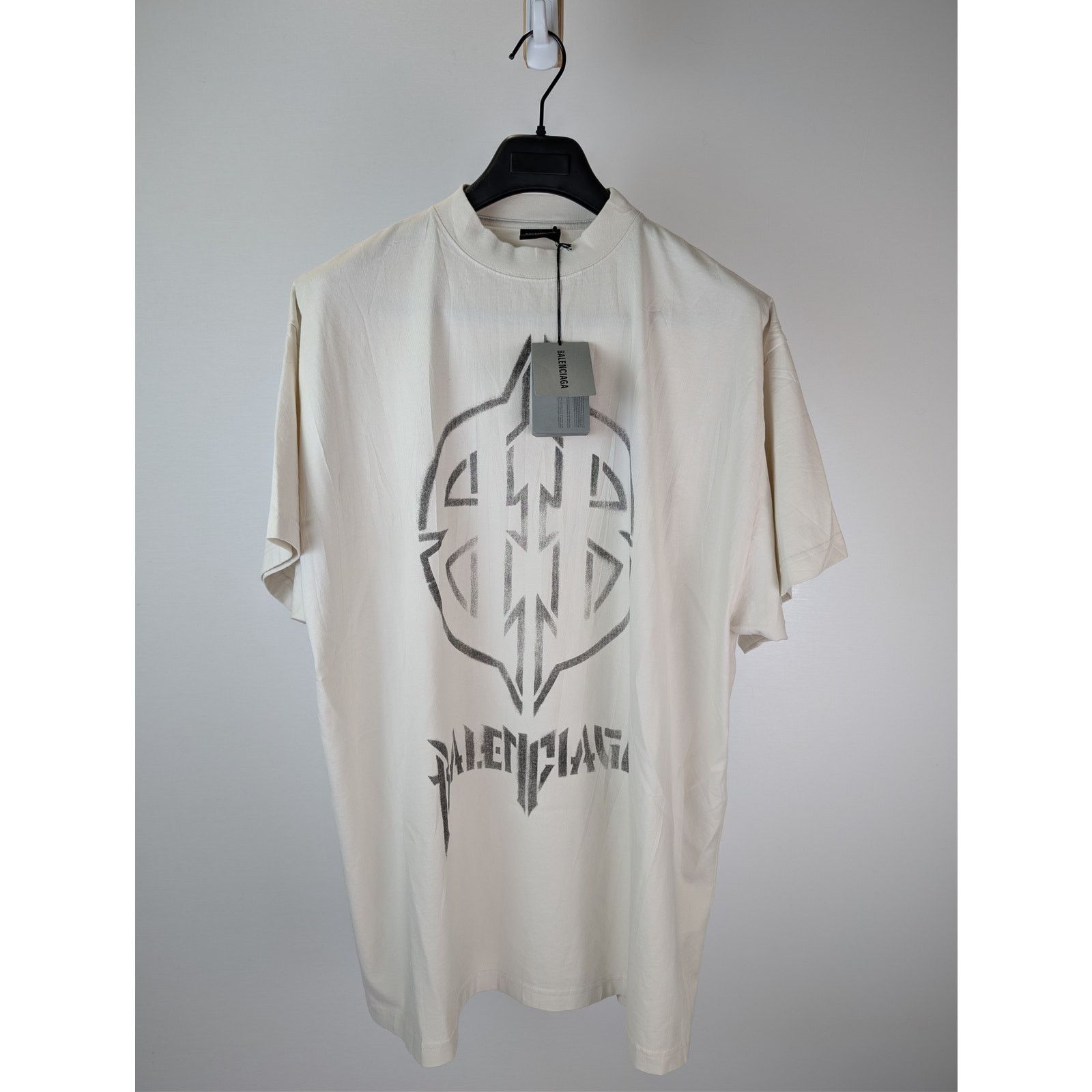 Balenciaga o1rshd1 Metal BB Stencil Vintage Oversized Jersey T-Shirt Size US M / EU 48-50 / 2 - 8 Thumbnail