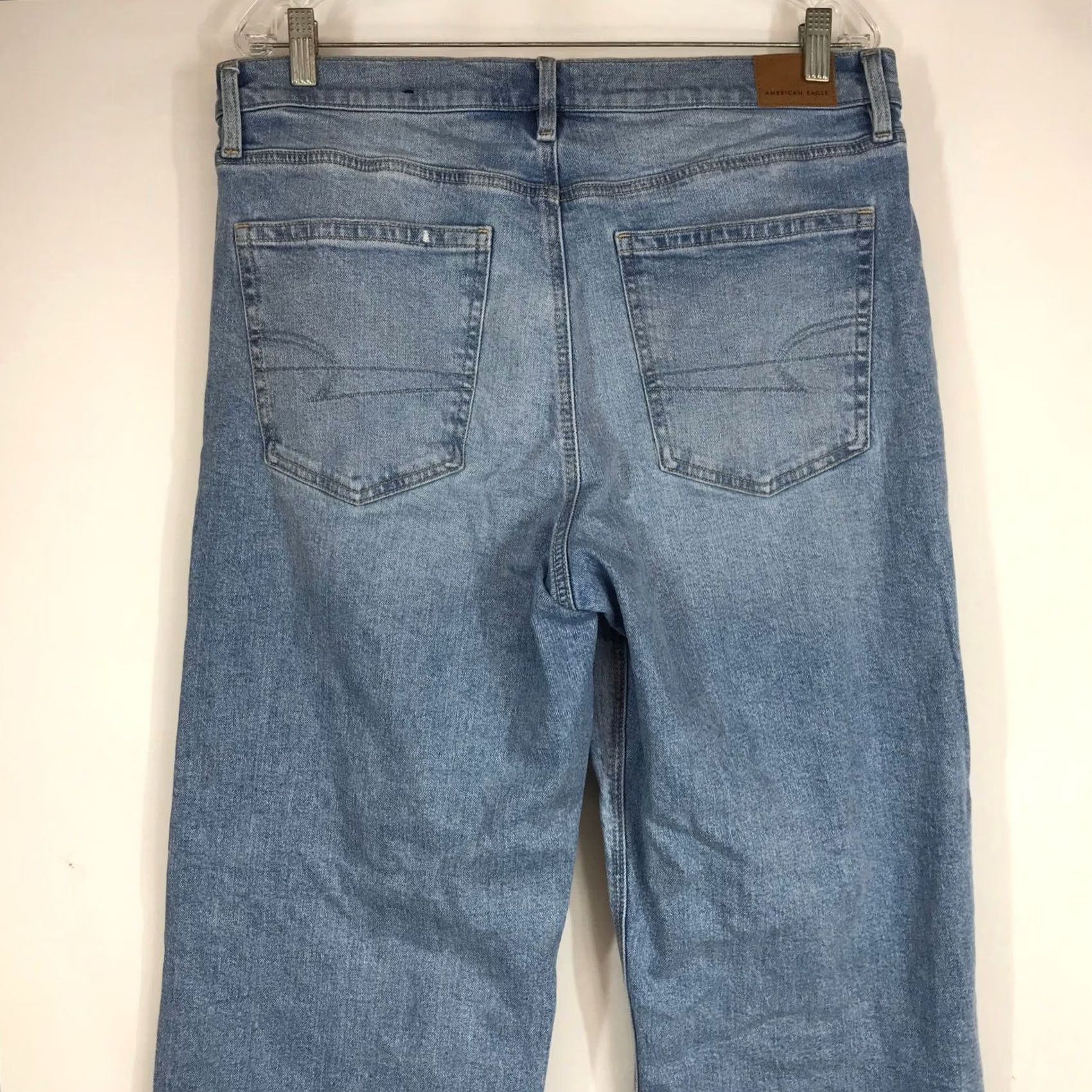 Vintage American Eagle Strigid Jeans High Rise Wide Leg Light Wash Blue 12 Regular Women Size 34" / US 12 / IT 48 - 5 Thumbnail