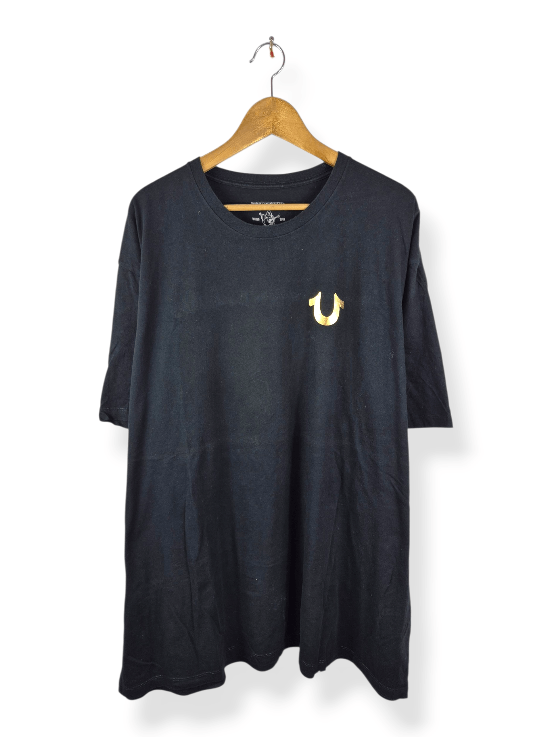 True Religion 🔥 True Religion Metallic Gold Big Logo Tee Size US XXL / EU 58 / 5 - 2 Thumbnail